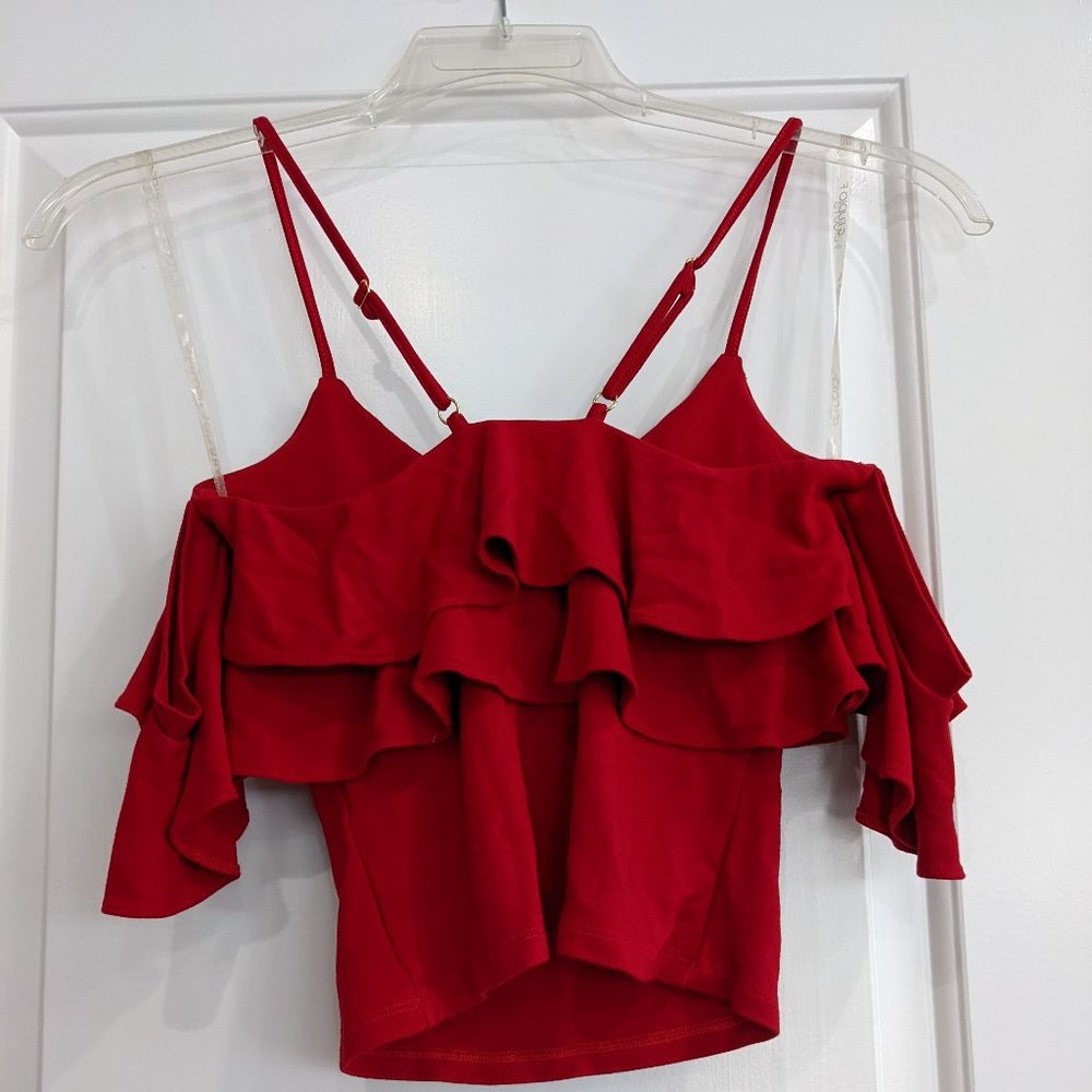 Red crop top spaghetti straps
